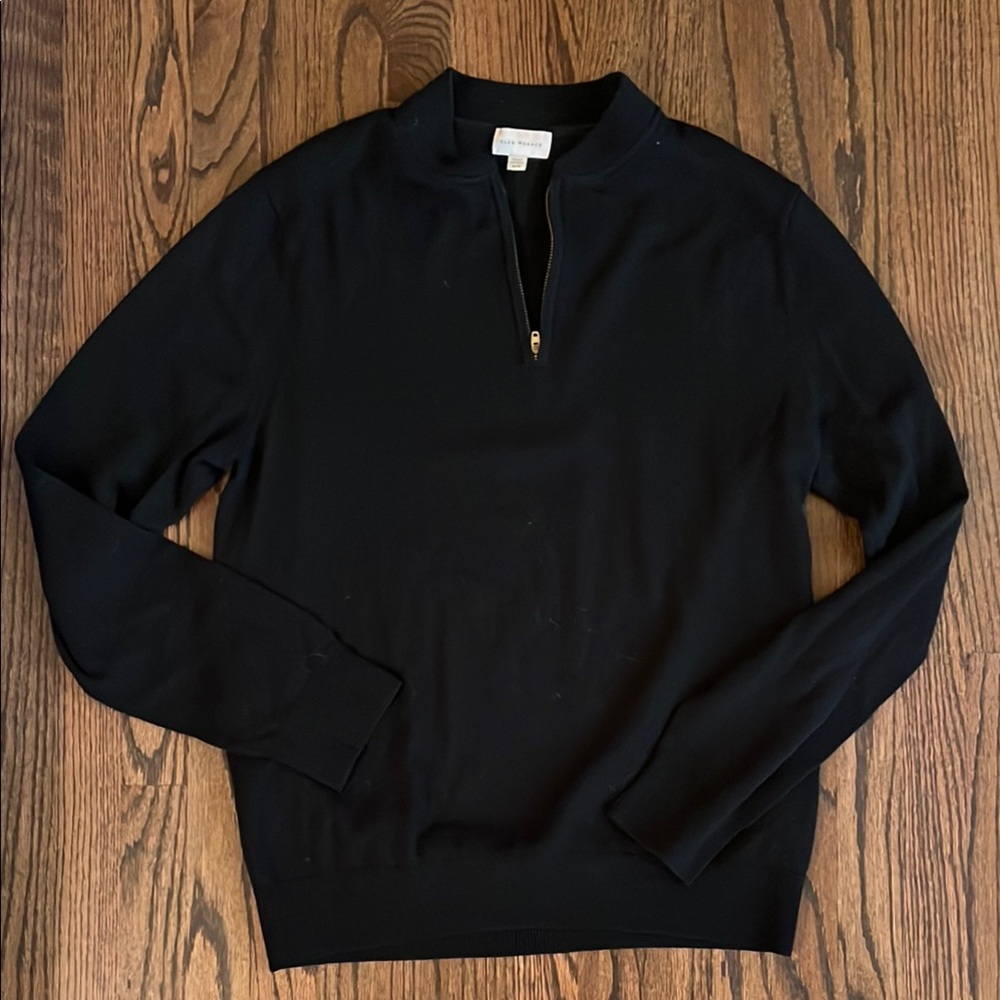 Club Monaco Black Quarter-Zip Sweater